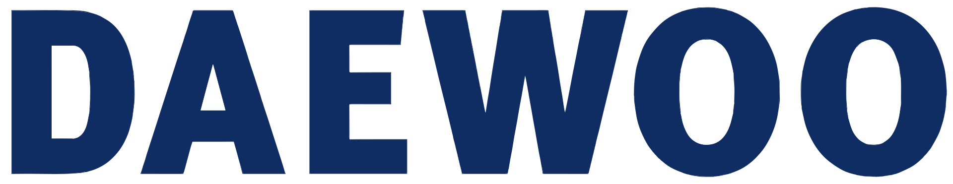 The Daewoo Motors wordmark; the Korean conglomerate collapsed in 1999.