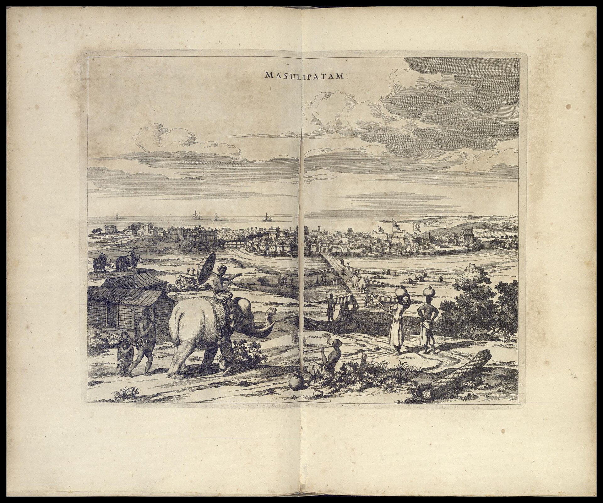 Period engraving of Masulipatam, a trading centre where the Danish East India Company kept a factory