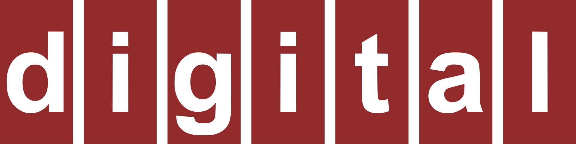 The 'digital' logotype of Digital Equipment Corporation (DEC).