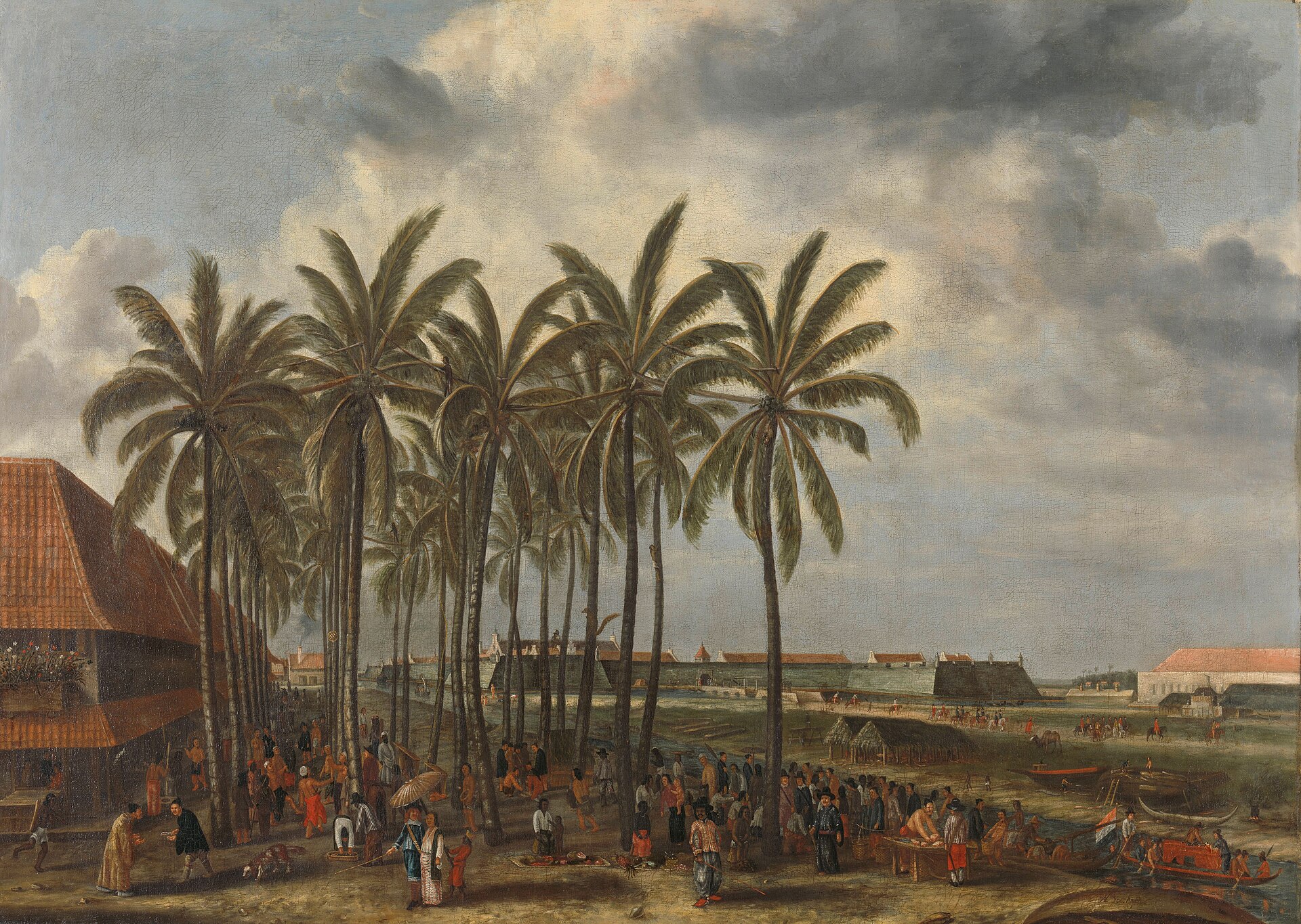 Period painting of the Castle of Batavia, the VOC headquarters in the Dutch East Indies