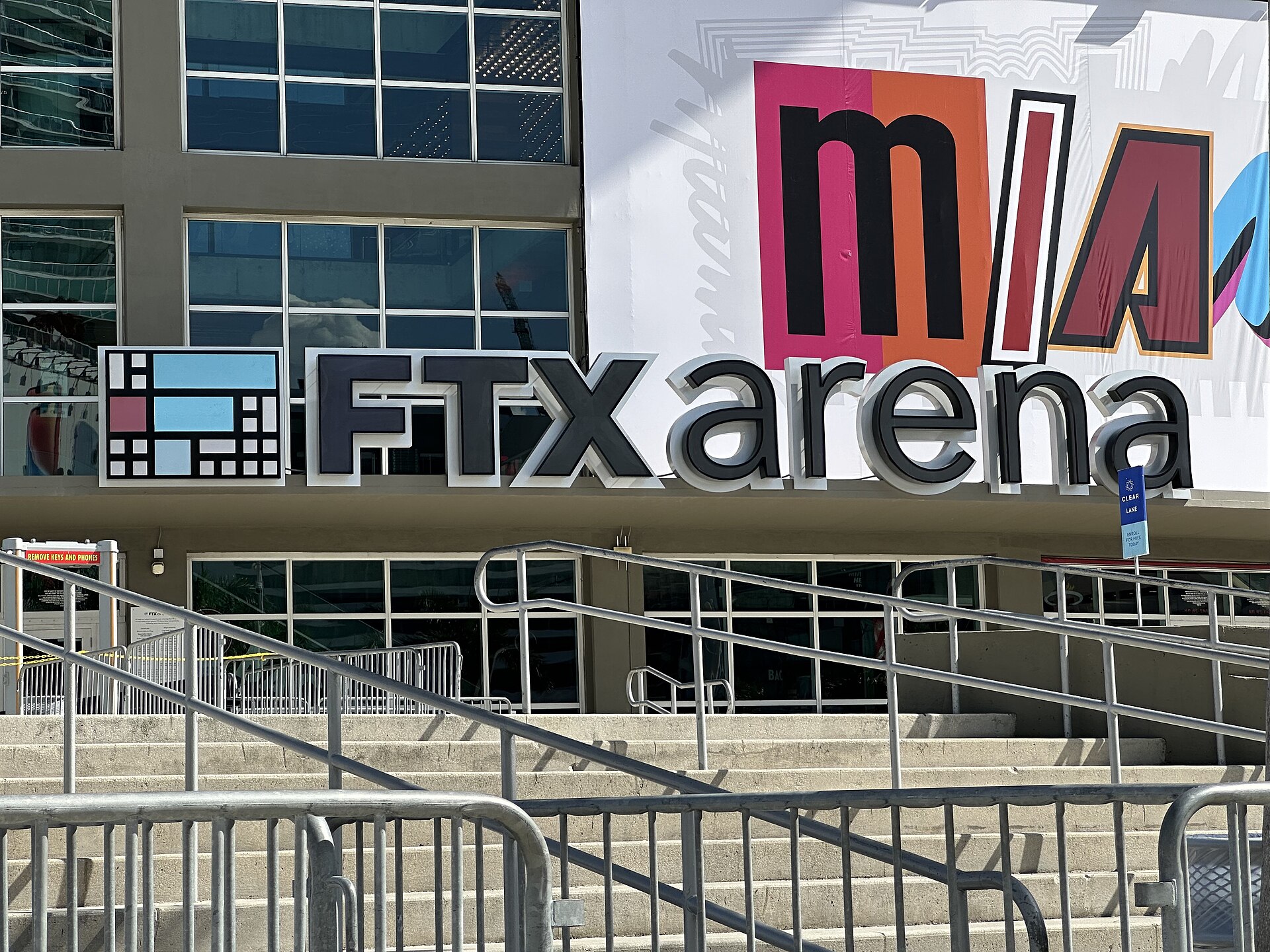 The FTX Arena in downtown Miami days after the exchange's November 2022 collapse