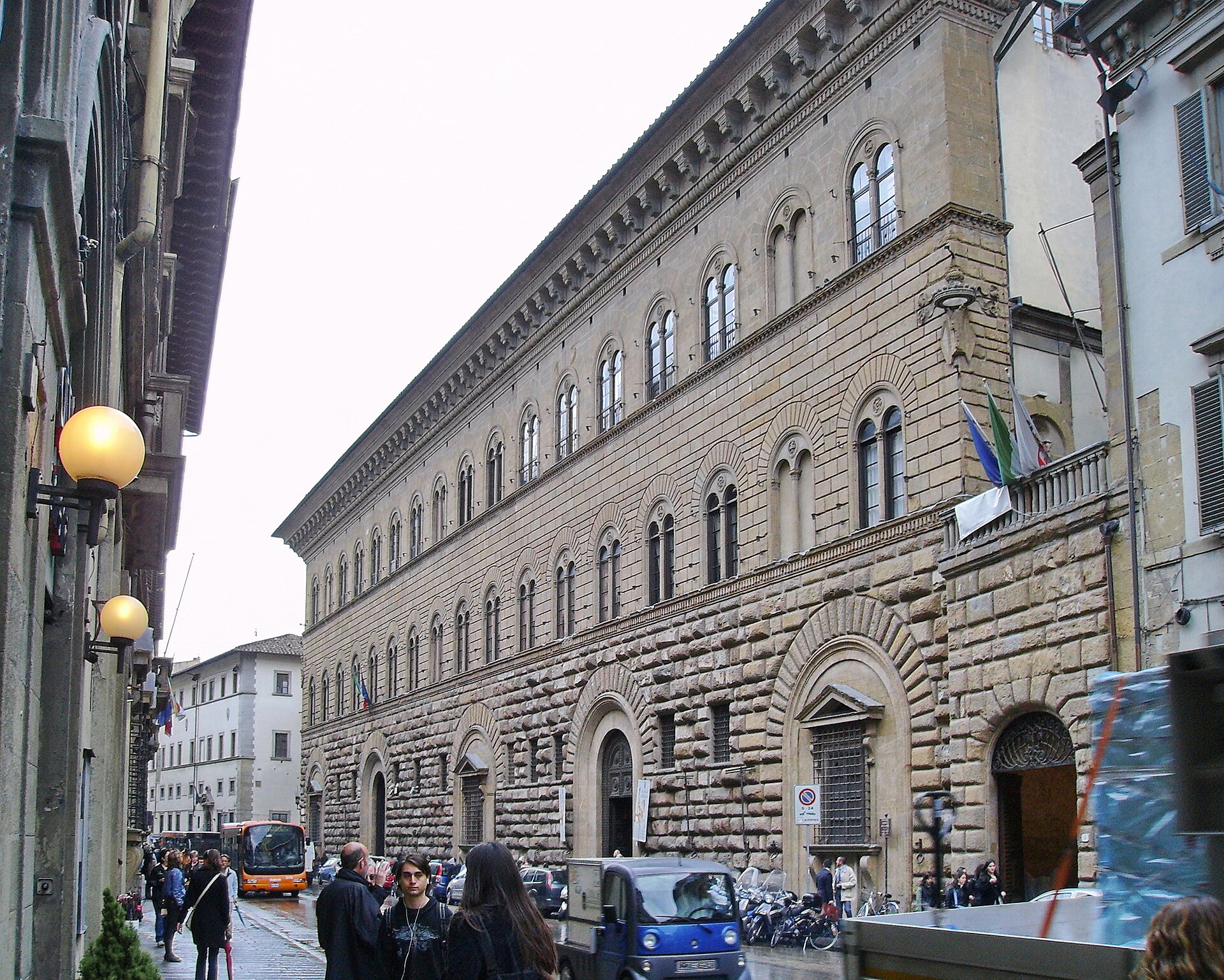 Facade of the Palazzo Medici Riccardi in Florence, seat of the Medici family