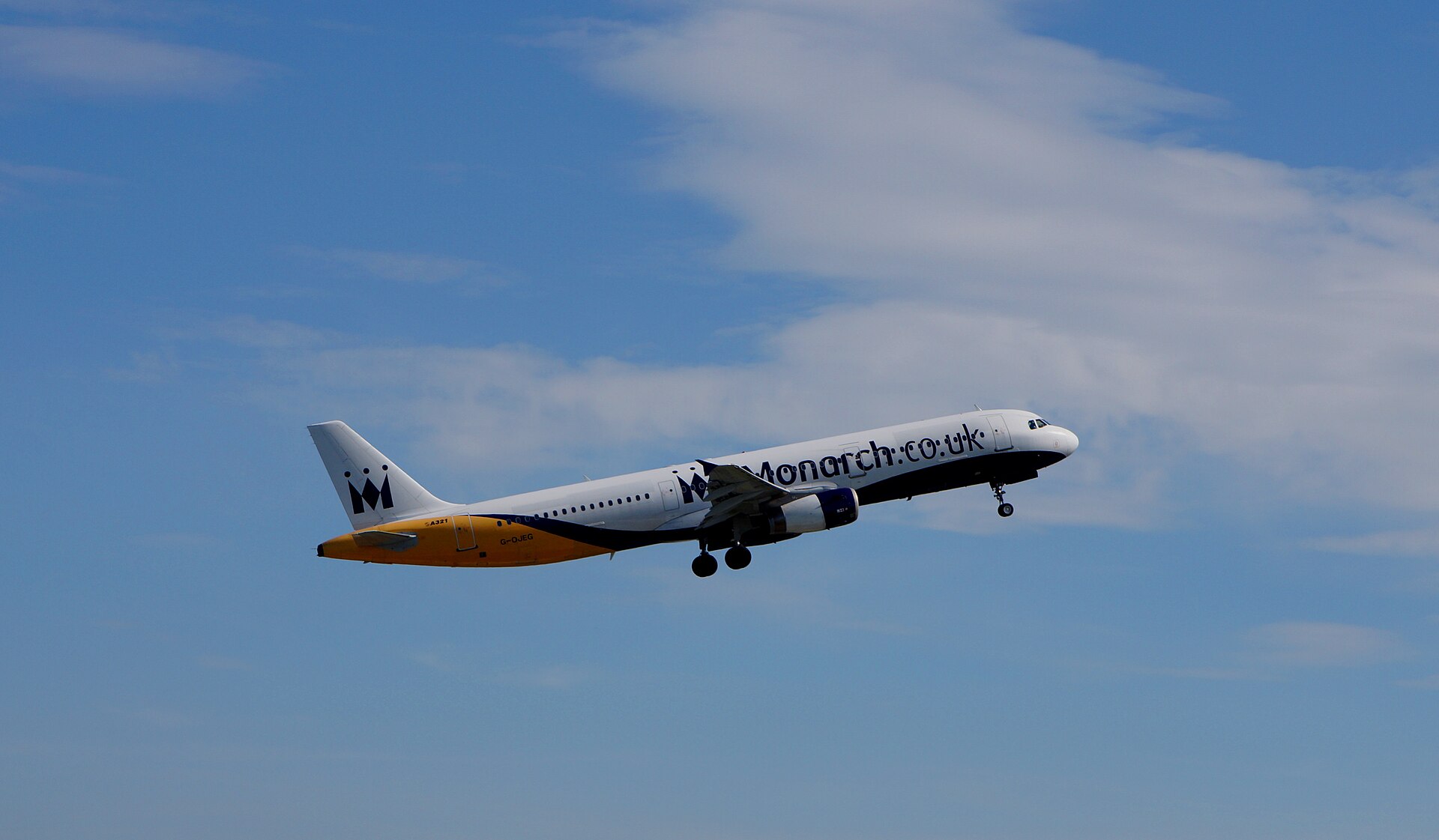 Monarch Airlines Airbus A321 (G-OJEG) at Manchester Airport in 2012