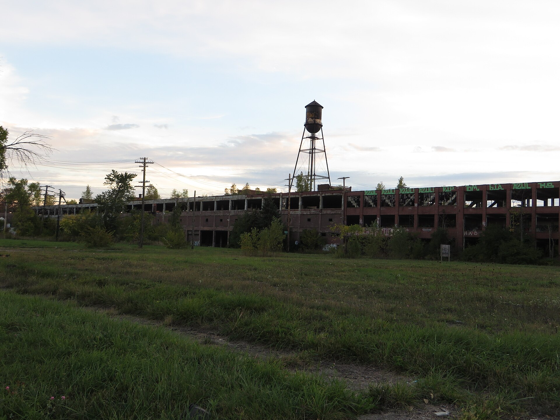 The ruined interior of the Packard Automotive Plant in Detroit, the Albert Kahn factory that built Packards until 1958
