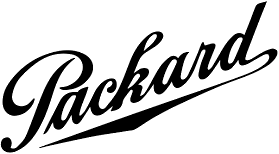The Packard automobile script logo used before 1958.