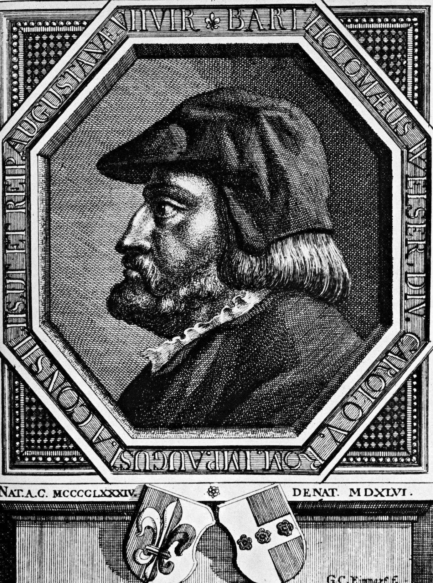 17th-century engraved portrait of Bartholomaeus V. Welser (1484–1561), head of the Welser merchant dynasty