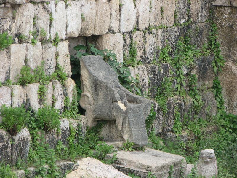 Ruins of the Phoenician Temple of Eshmun near Sidon, built in the 7th century BC