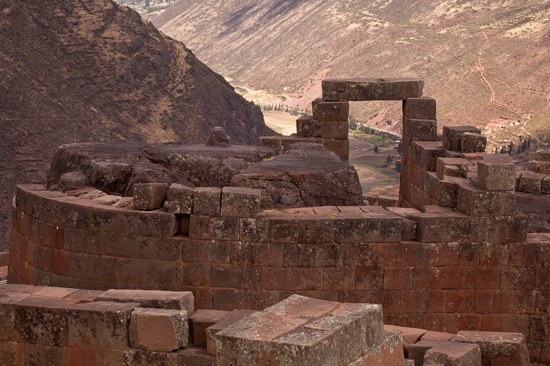 The Intihuatana sun-stone at the Inca site of Pisac, Peru