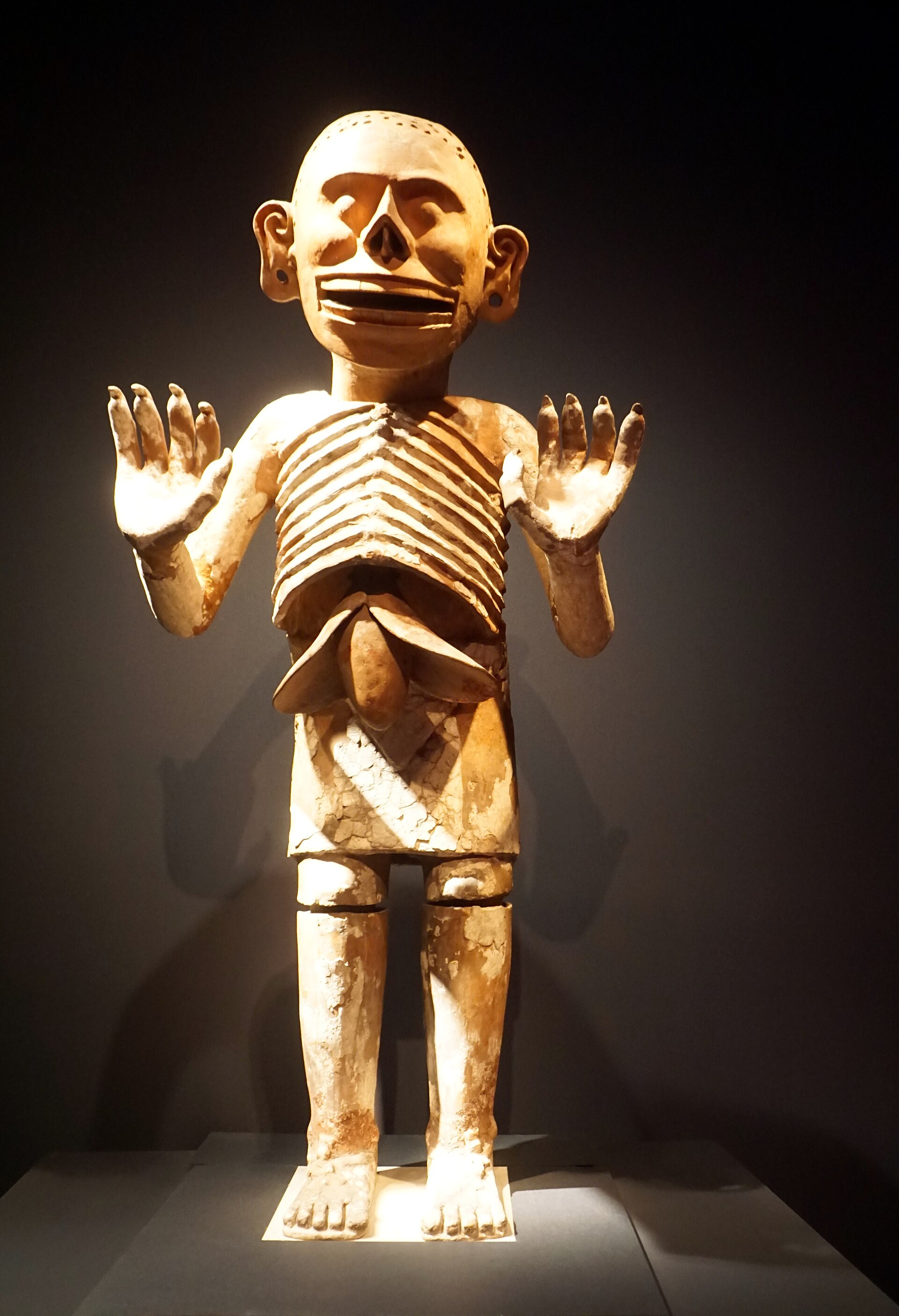 Large terracotta statue of Mictlantecuhtli from the House of the Eagles, Templo Mayor, Tenochtitlan