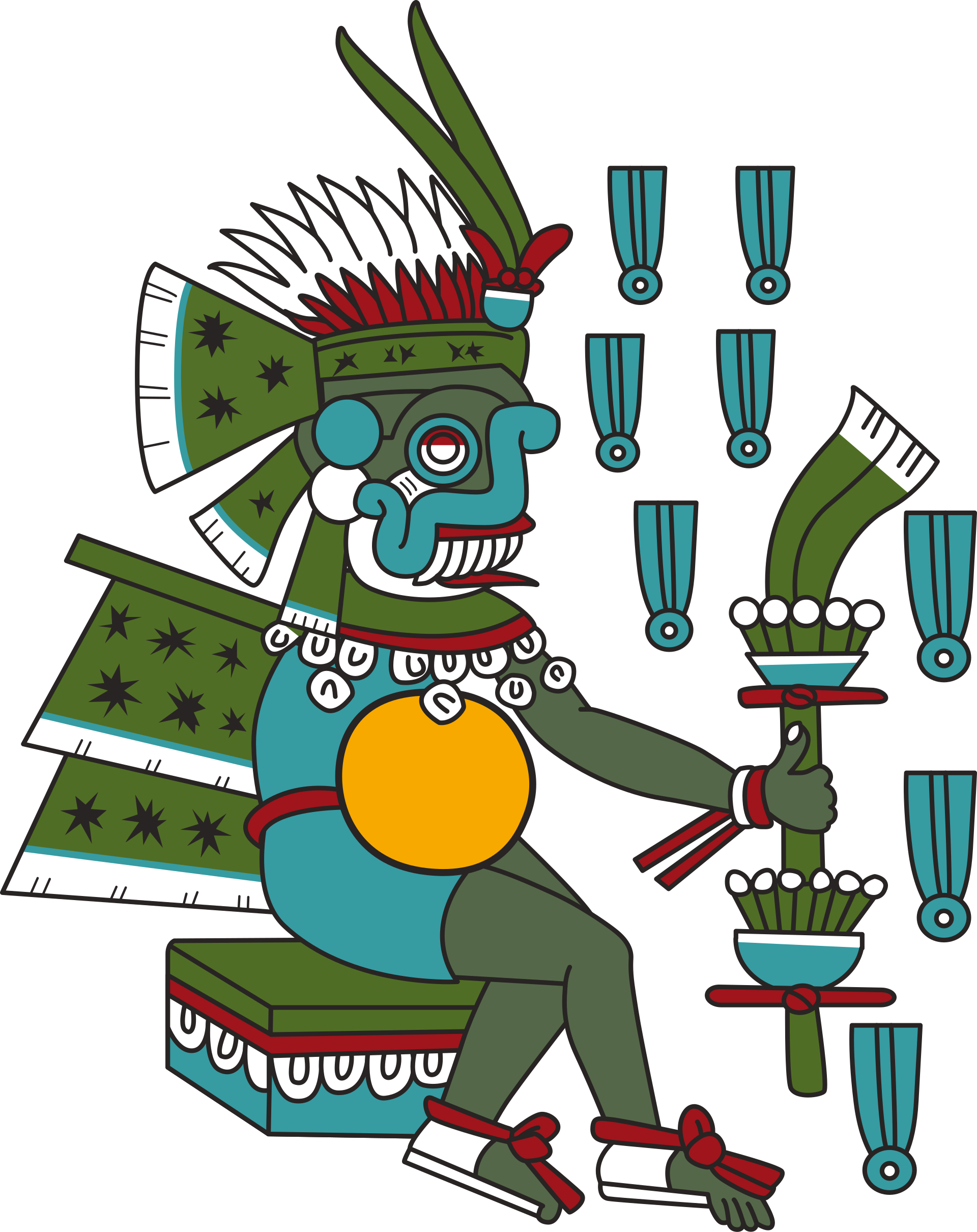 Glyph of the Aztec rain and thunder god Tlaloc, after the Codex Magliabechiano.