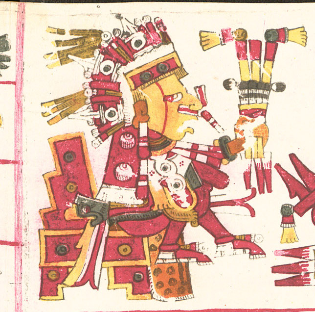 Xipe Totec depicted in the pre-Columbian Codex Borgia