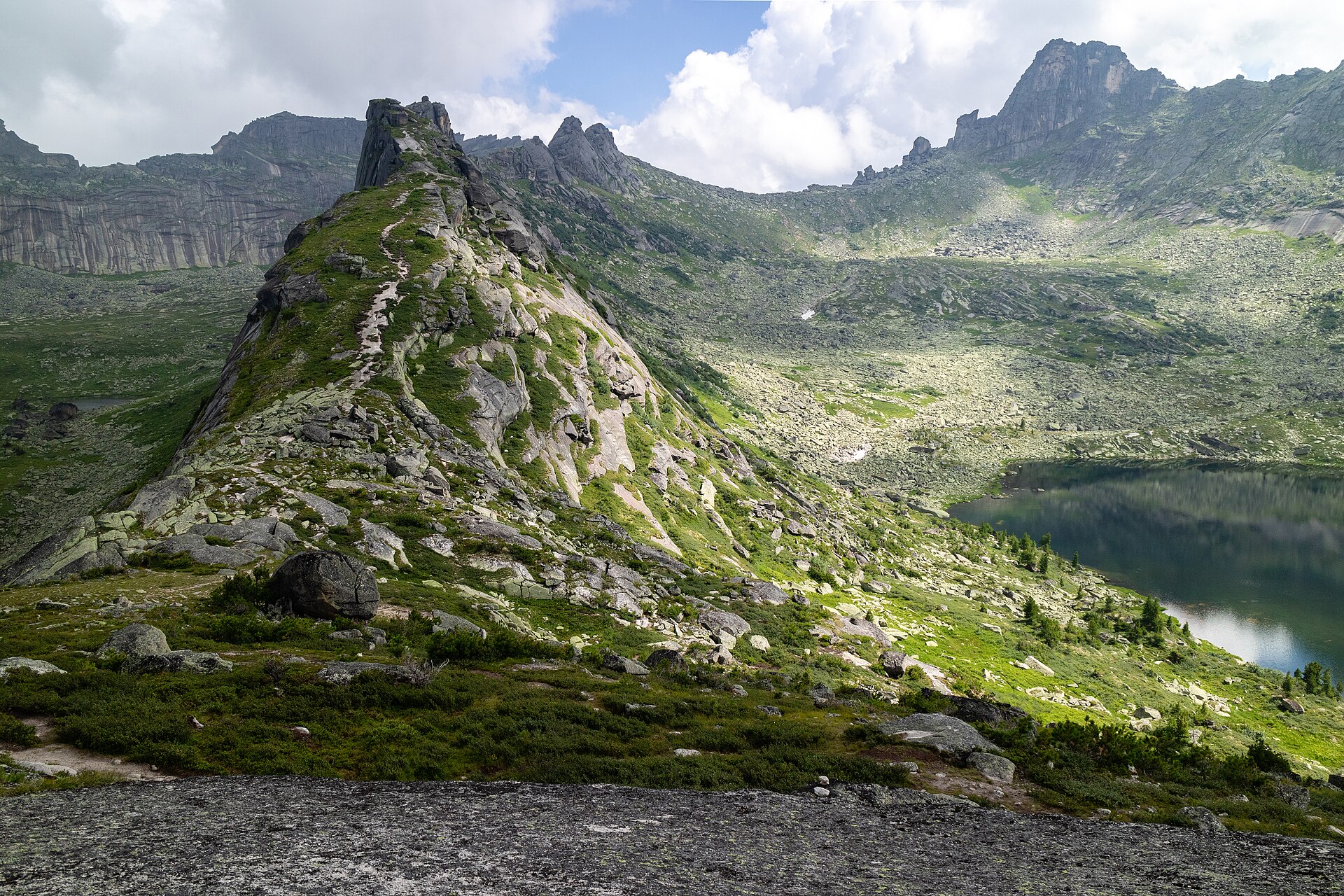 Buiba Valley in the Ergaki Range, Western Sayan Mountains, Krasnoyarsk Krai, Russia — the Sayan region homeland of Kamassian-speaking Samoyed peoples