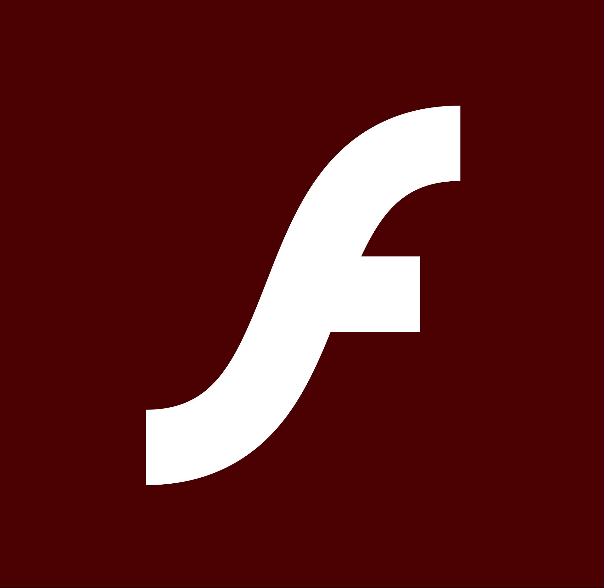 The Adobe Flash Player logo, the stylized red and white lowercase 'f' mark.