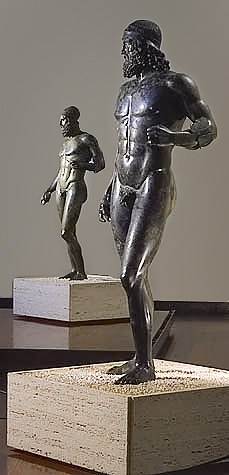 The Riace Bronzes, ancient Greek bronze warrior statues