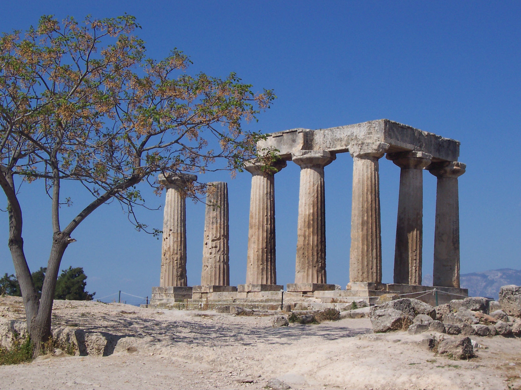 Ruins of the Temple of Apollo at ancient Corinth