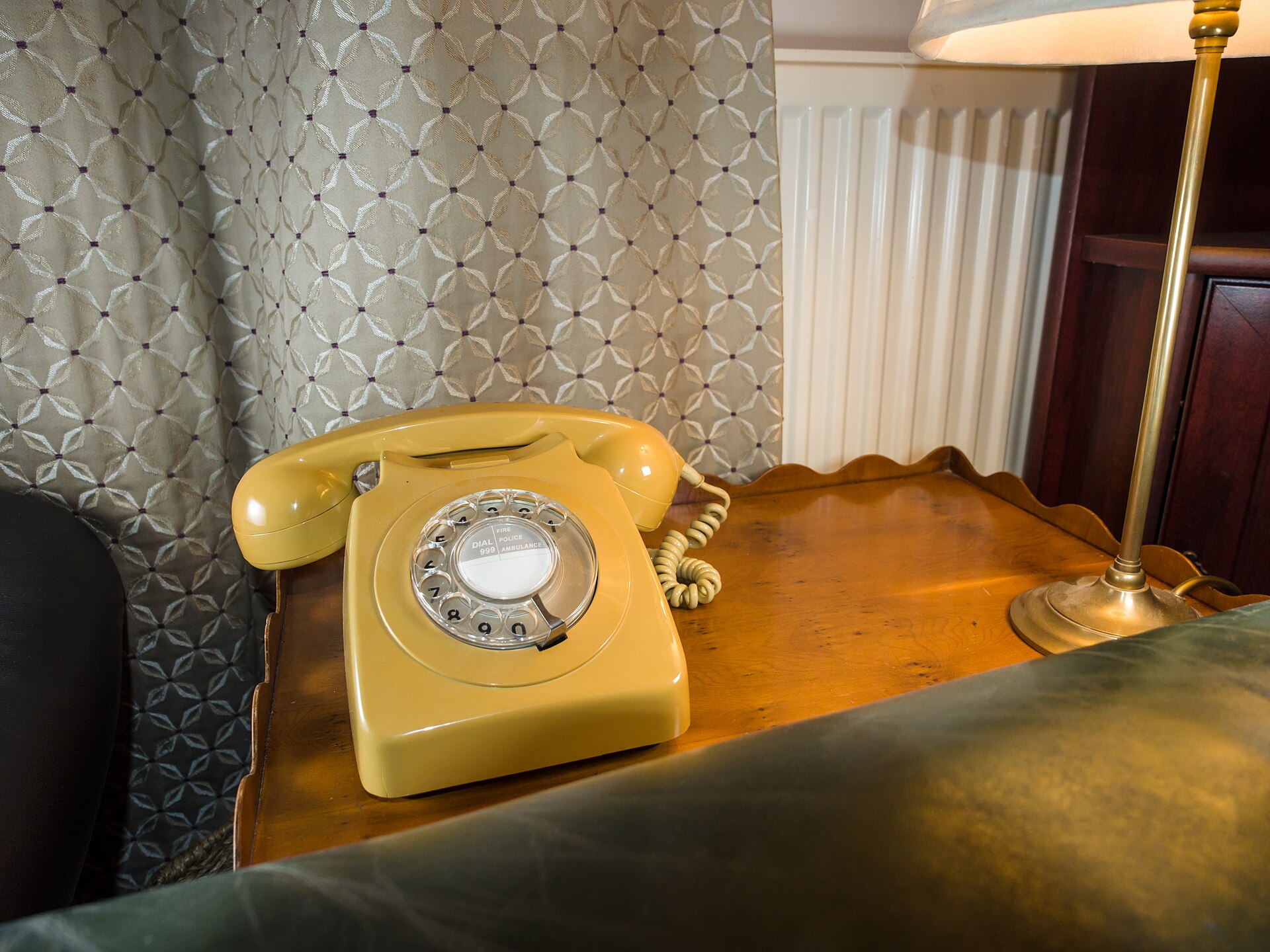 A GPO 746 rotary-dial telephone, a classic British post-war design