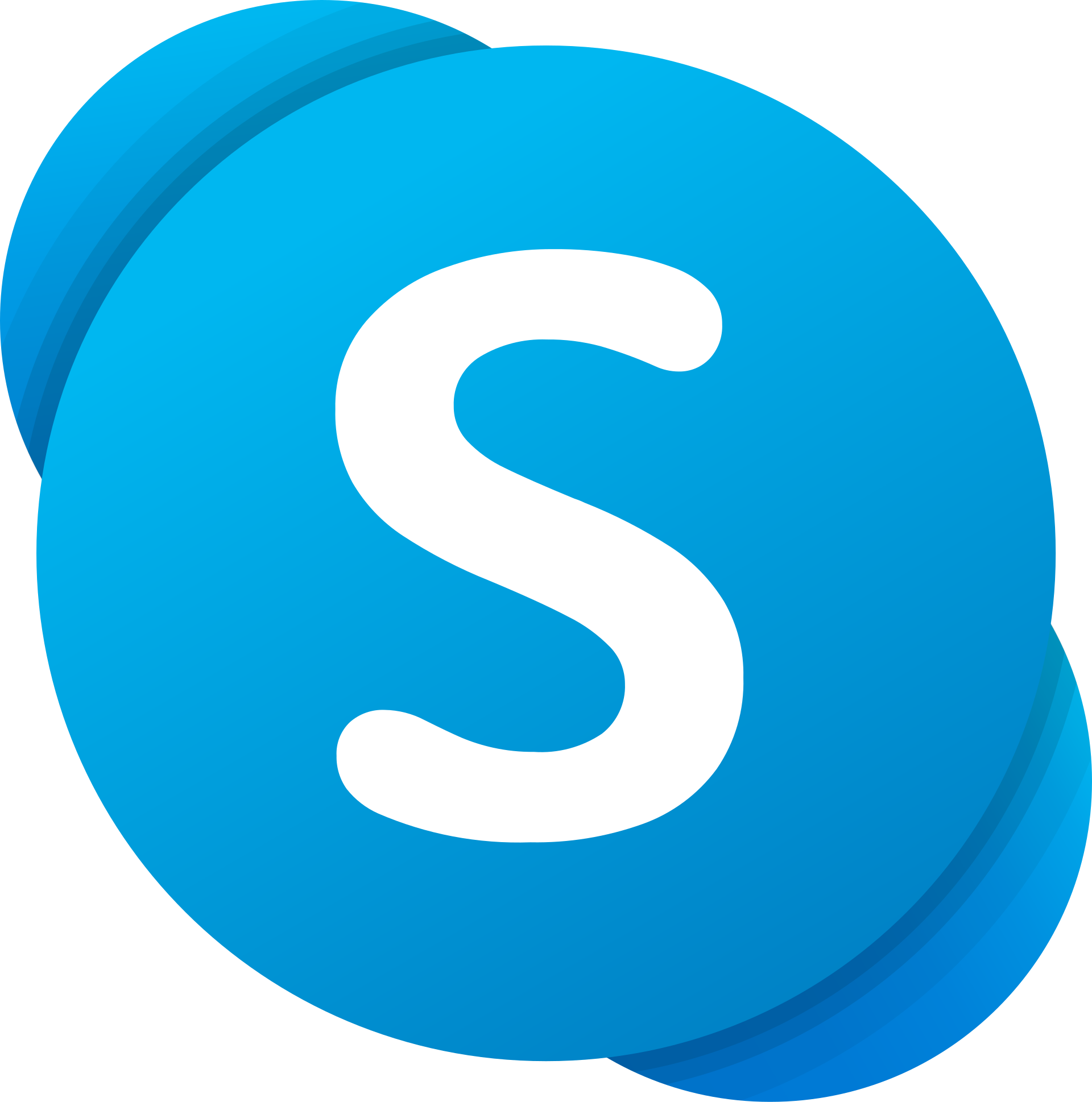 The Skype logo: a white speech-bubble 'S' mark on a blue circle.