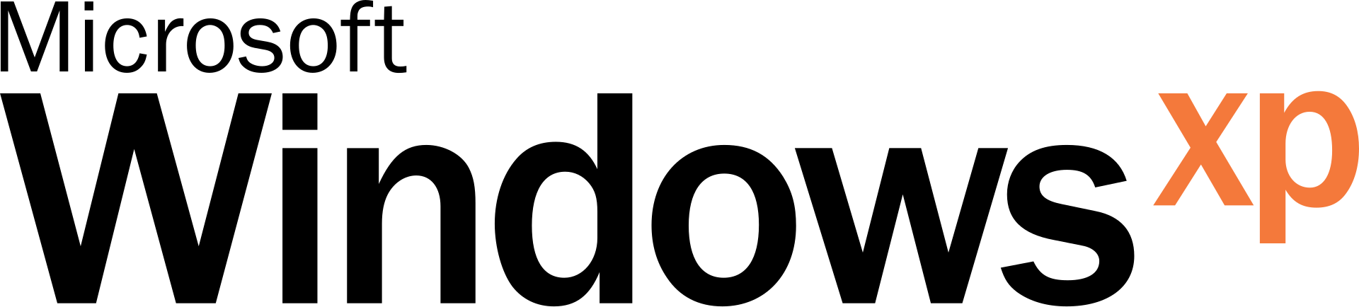 The Microsoft Windows XP wordmark logo.