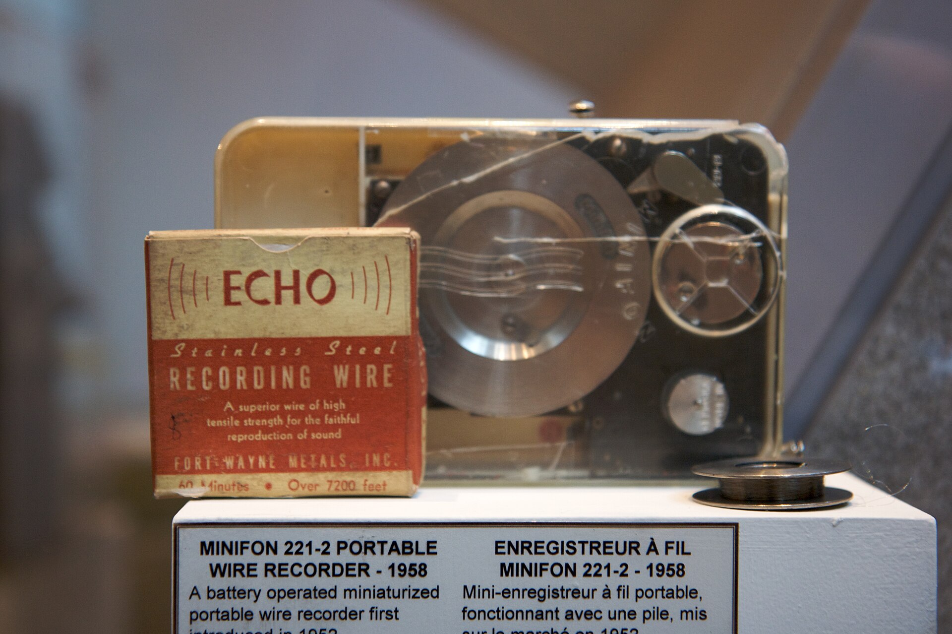 A 1958 Minifon portable wire recorder, the late, miniaturized end of the line