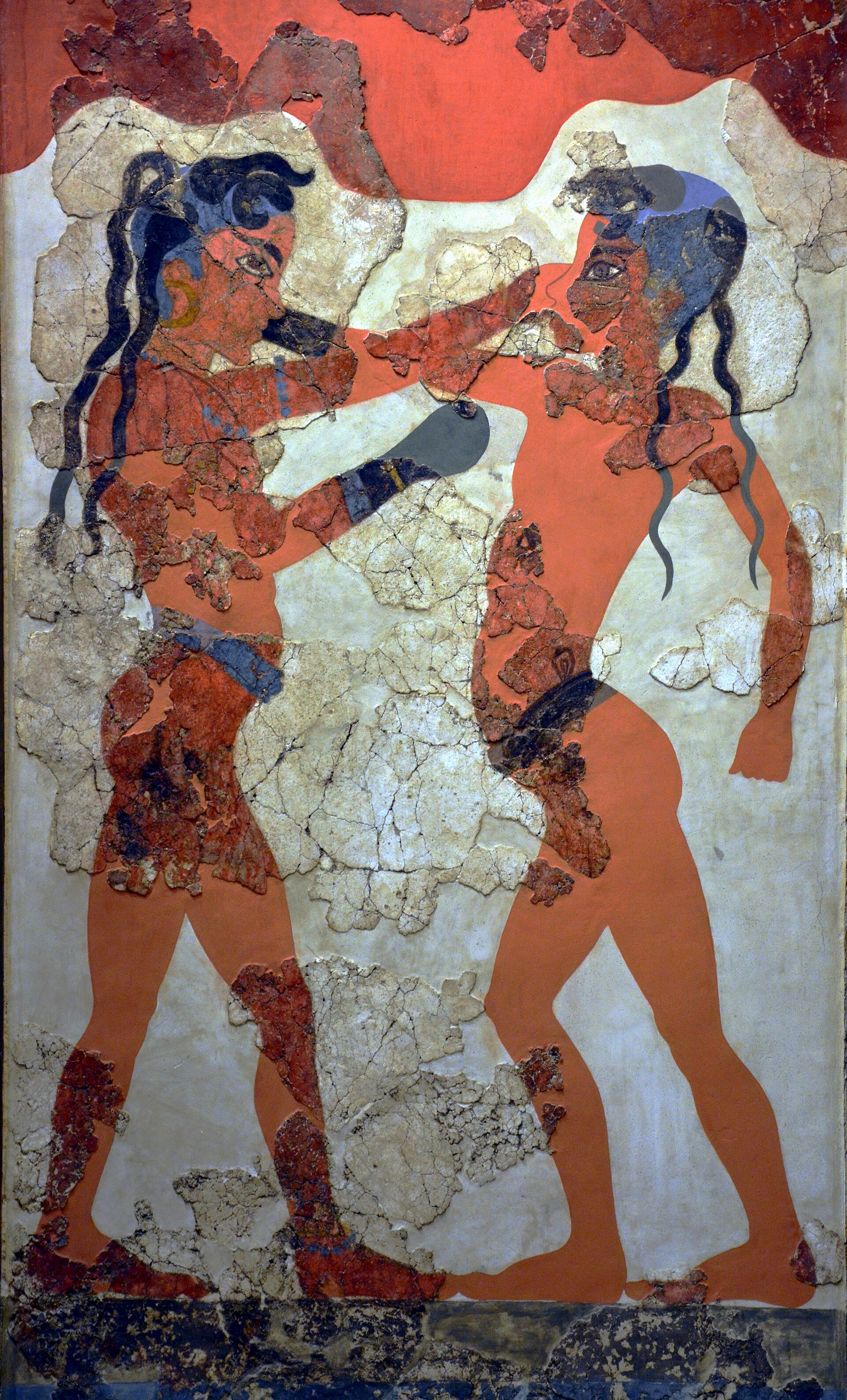 The Boxing Boys fresco from Akrotiri, Thera, 16th century BCE