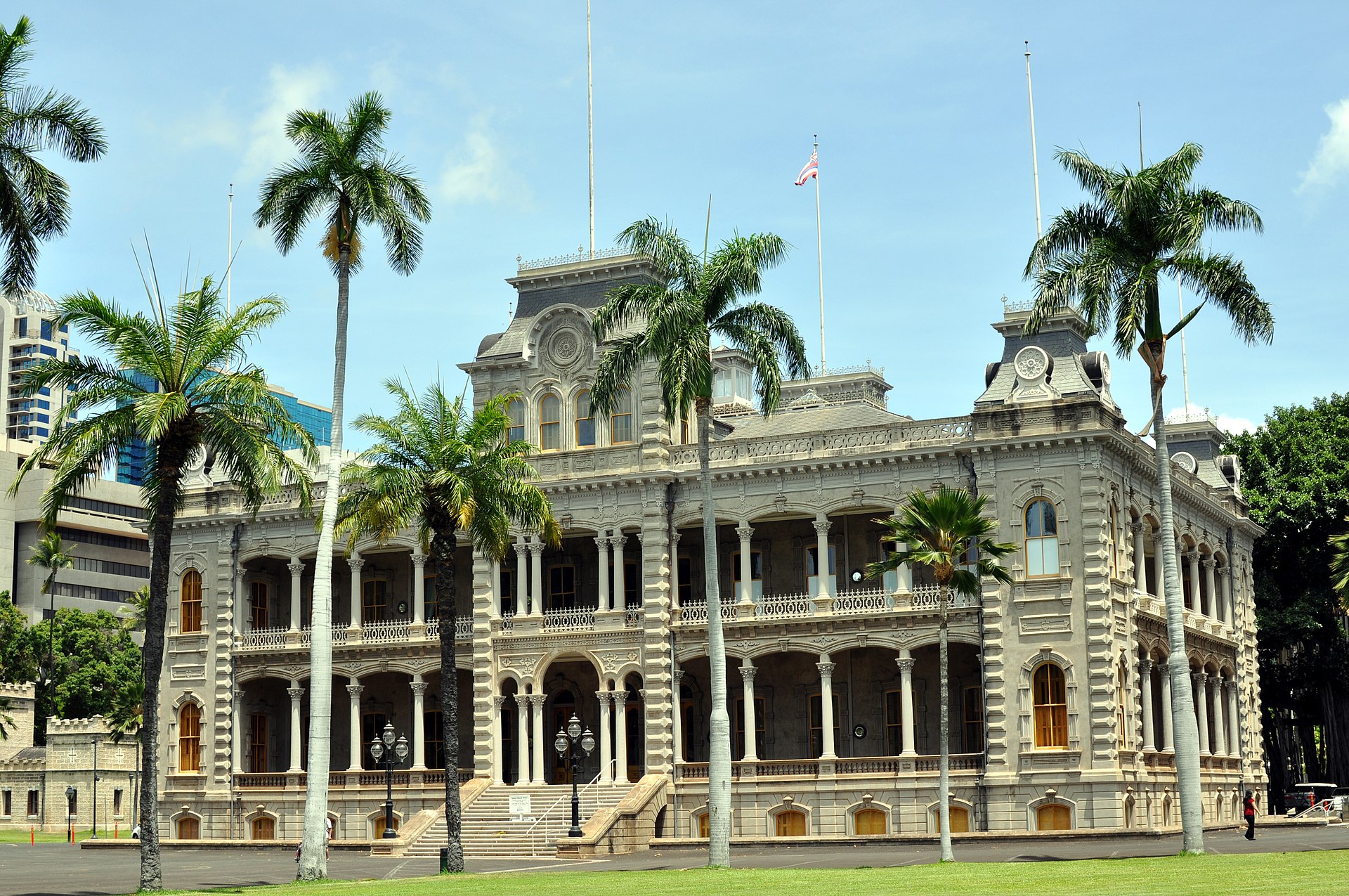 Iolani Palace in Honolulu, residence of the Hawaiian monarchs and the only royal palace on US soil.