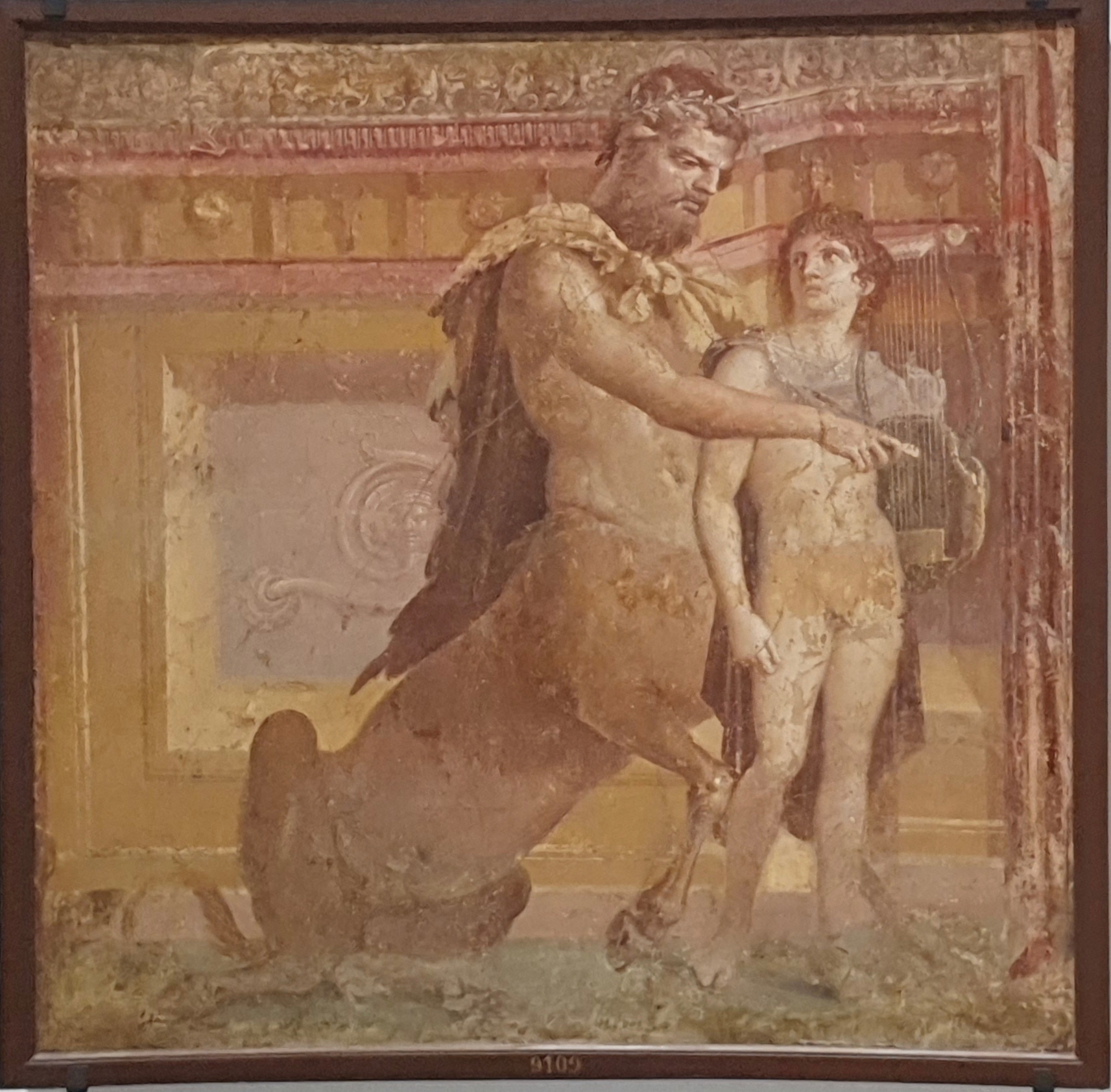 Roman fresco of Achilles and the centaur Chiron from the Basilica at Herculaneum