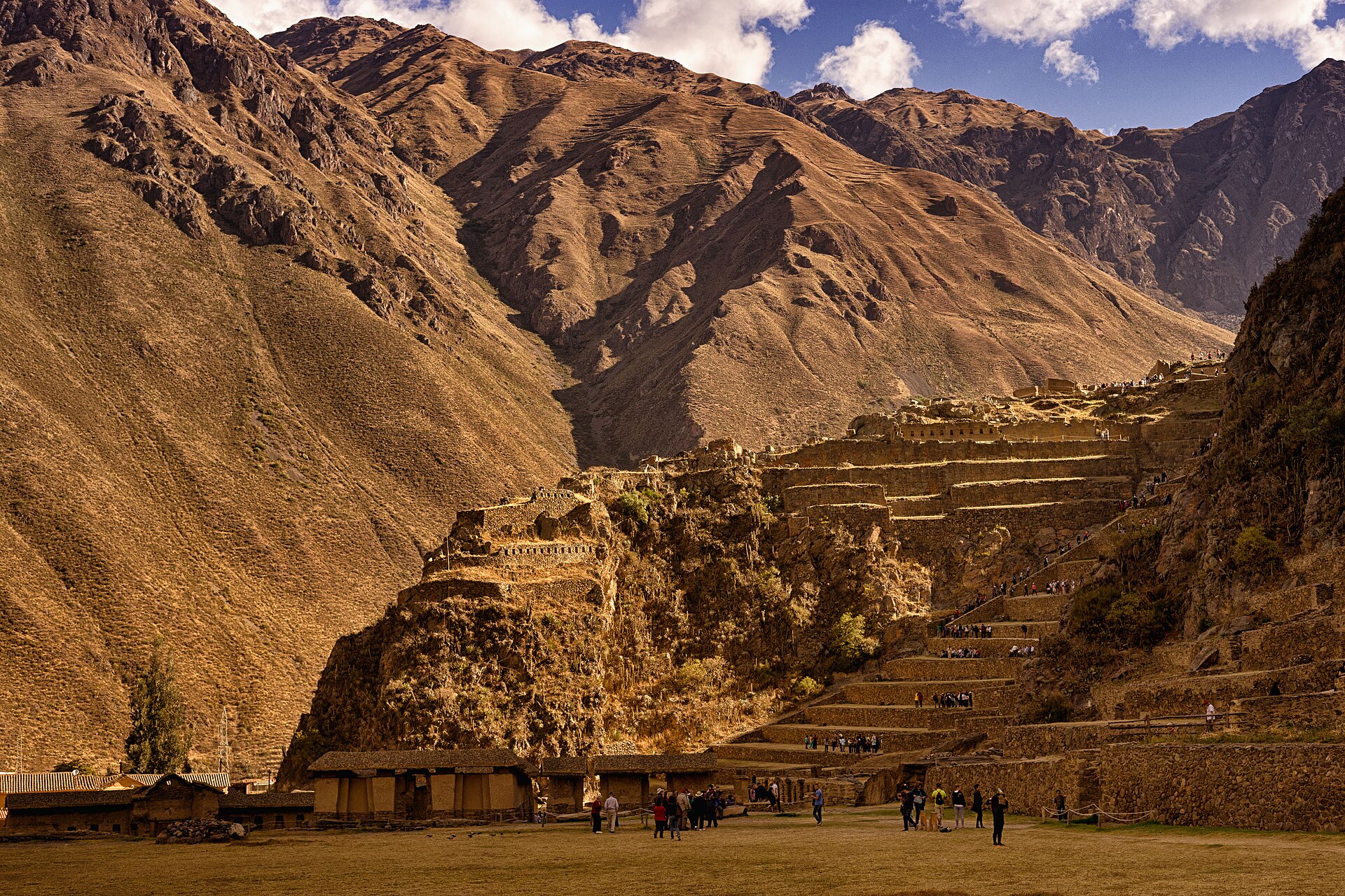 Terraced Inca ruins at Ollantaytambo in the Sacred Valley