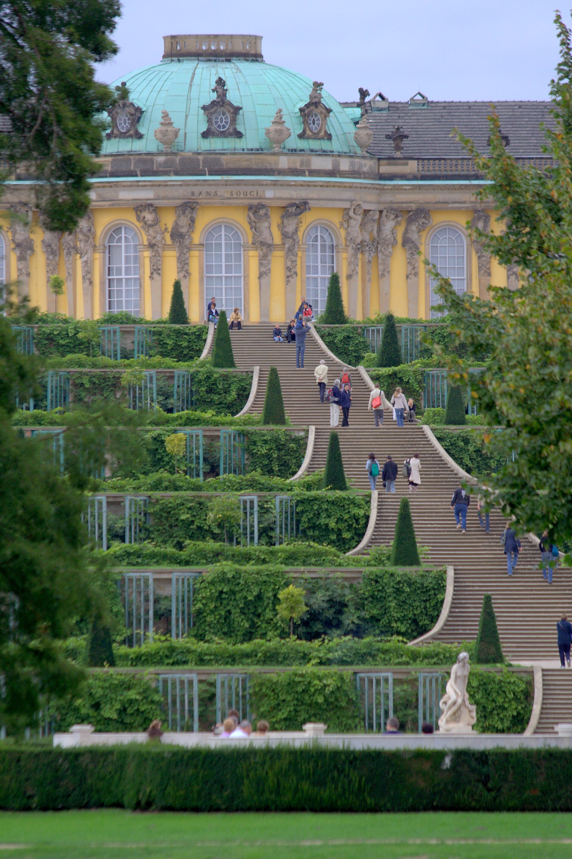 Sanssouci, the rococo summer palace of Frederick the Great, completed 1747, Potsdam.